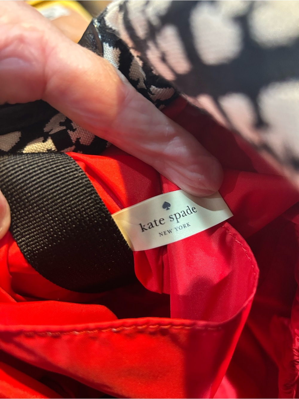 kate spade Black & White Patterned Tote with Center Stripe - Picture 7 of 8